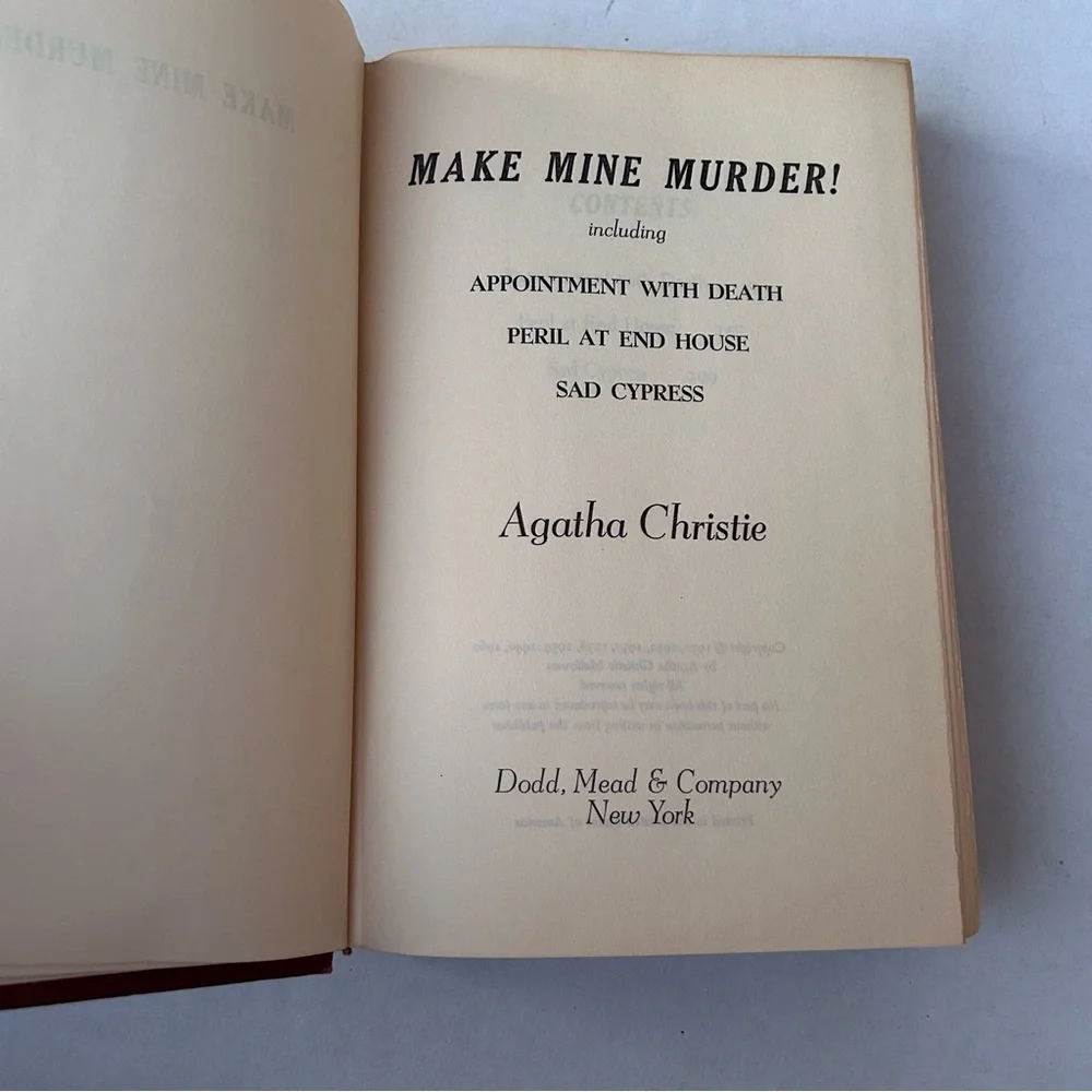 Make Mine Murder Agatha Christie Vintage Hardcover 1962 Mystery